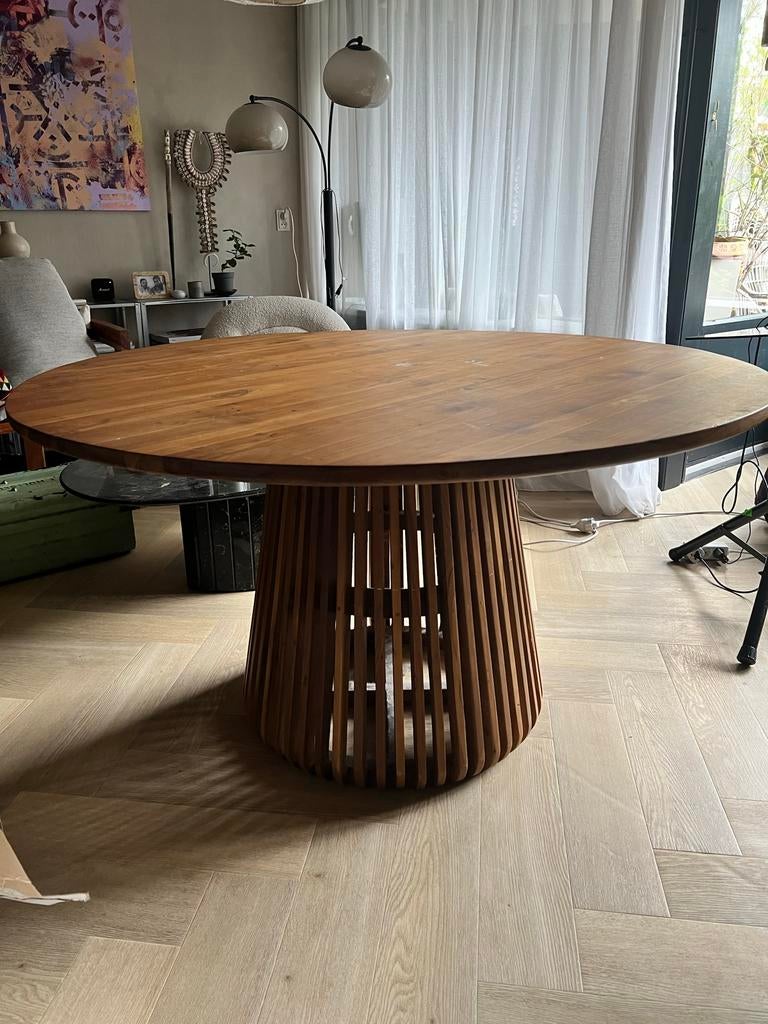 Teak houten tafel 140, Huis en Inrichting, Tafels | Eettafels, Gebruikt, 100 tot 150 cm, Ophalen of Verzenden, Vier personen