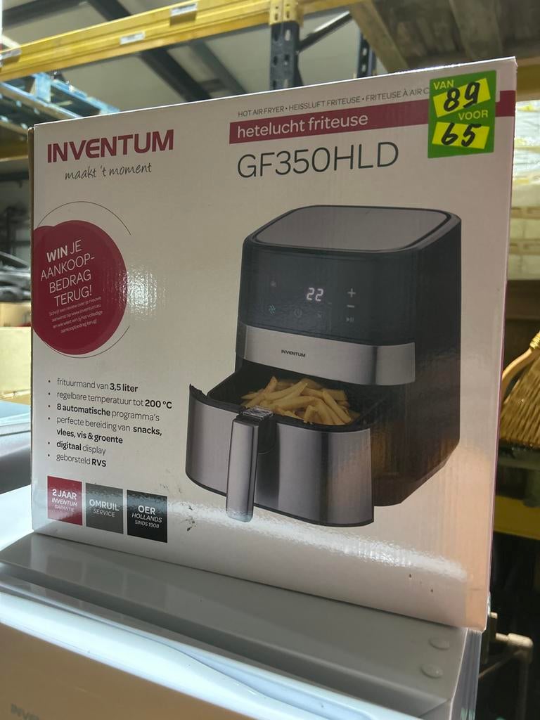 Inventum hetelucht friteuse GF350HLD - nieuw, 3 tot 4 liter, Ophalen of Verzenden, Zo goed als nieuw