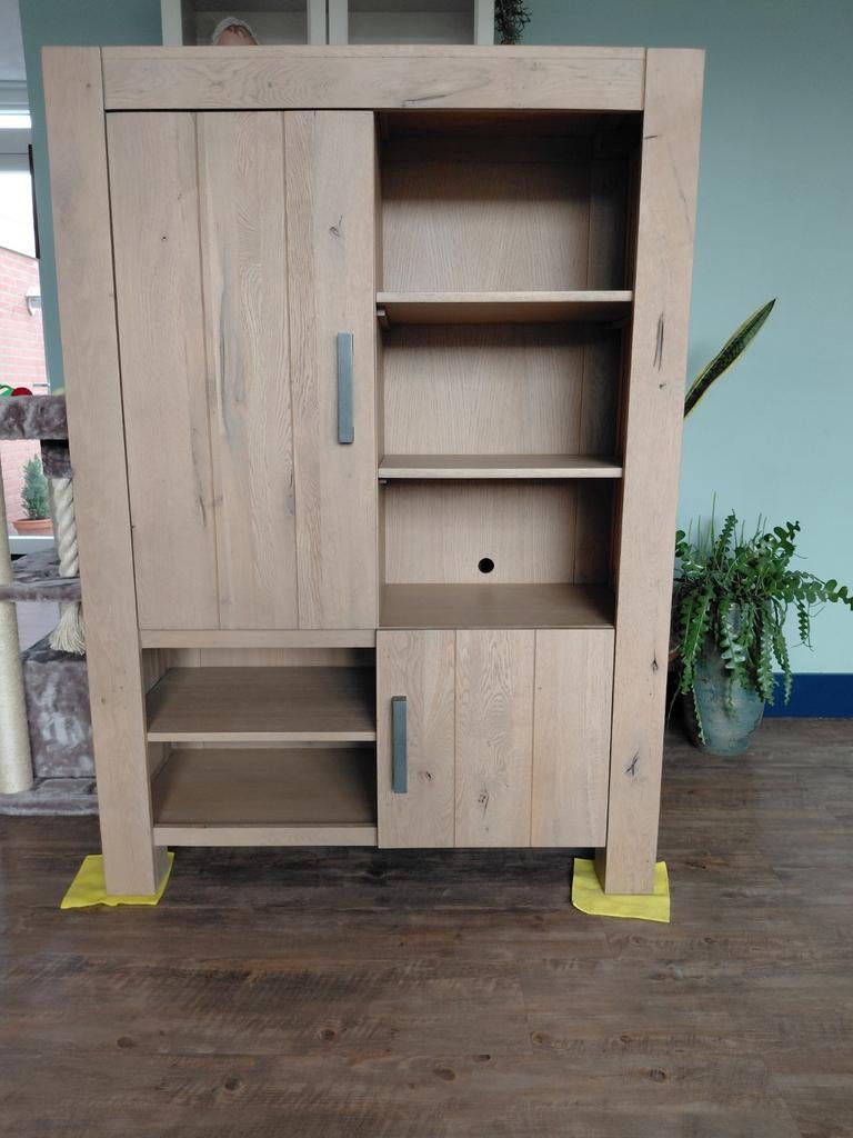 Eiken kast met tv kast, Ophalen, 25 tot 50 cm, Minder dan 100 cm