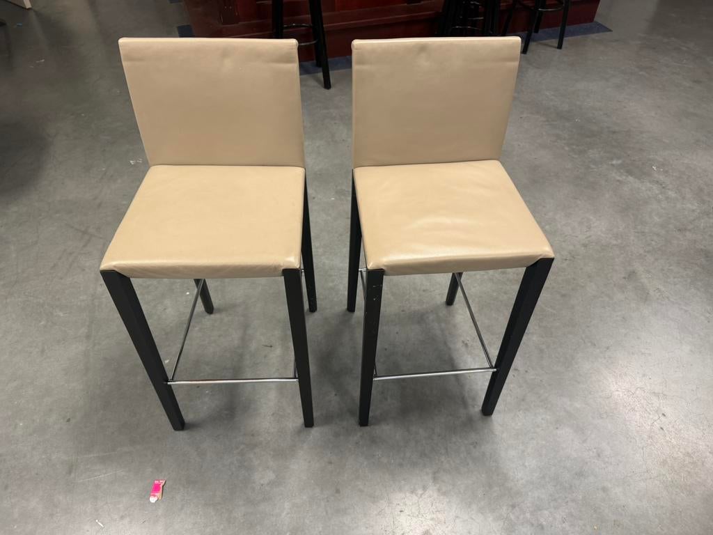 Walter knoll barkrukken, Ophalen, 60 tot 90 cm, Leer, Zo goed als nieuw