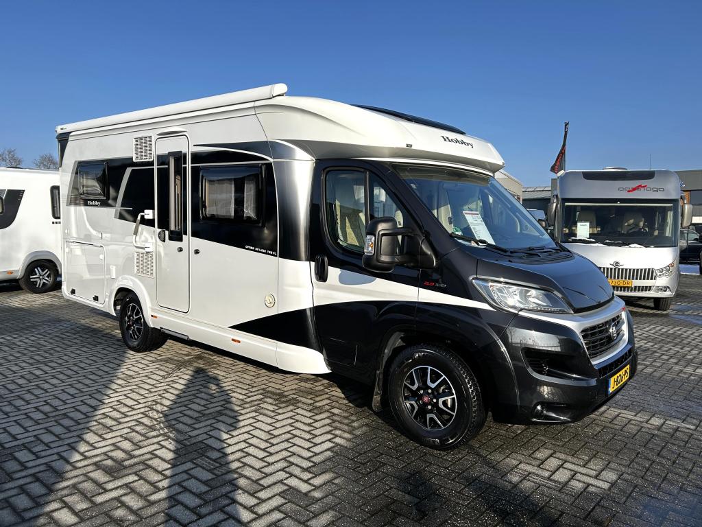 Hobby Optima De Luxe 65FL Fransbed/Automaat/2020/Level/160pk, Caravans en Kamperen, Campers, Automaat, Fiat, Hobby, Bedrijf