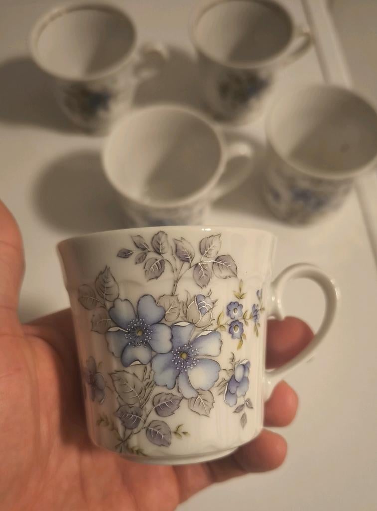 5 porcelain vintage koffie kopjes klein Espresso bavaria, Ophalen of Verzenden