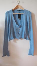 Button down cardigan (Nasty Gal), Maat 38/40 (M), Blauw, Nieuw, Ophalen of Verzenden