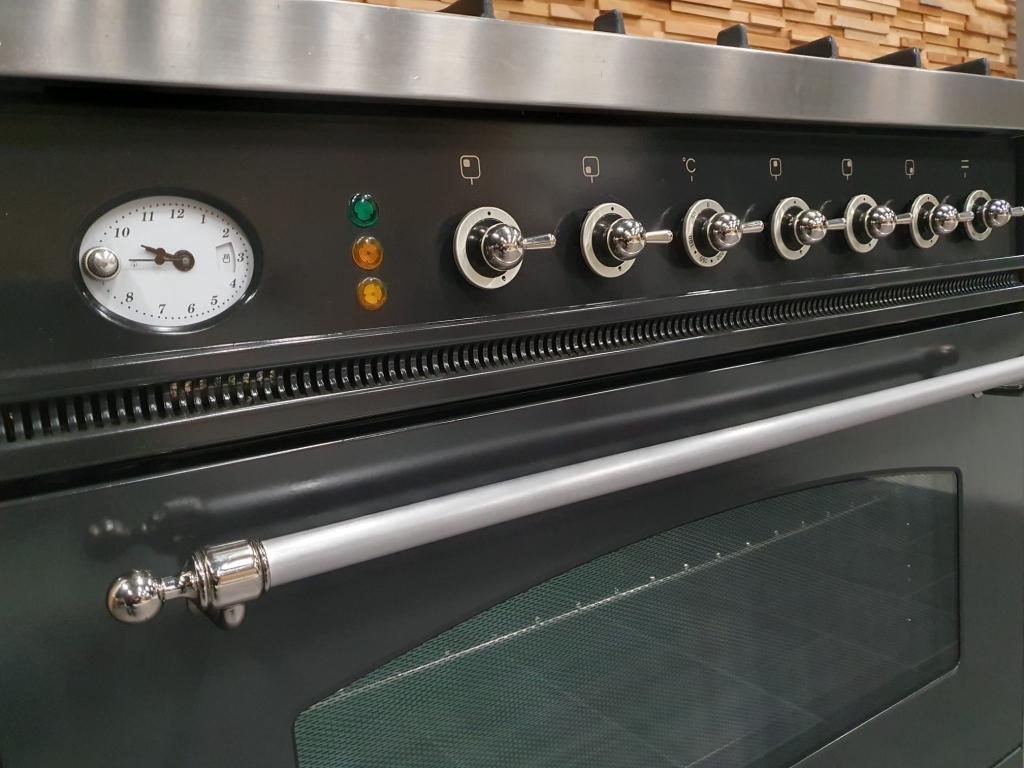 🔥Luxe Boretti Fornuis 80cm antraciet & rvs 5 pits 1 oven, Witgoed en Apparatuur, Fornuizen, Niet ingevuld, 60 cm of meer, Niet ingevuld