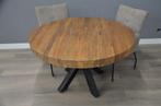 Ronde eettafel teak blad 130 en140 cm 9 cm dik!, Verzenden, Overige materialen, Rond, Nieuw