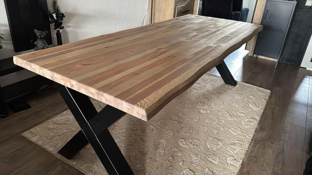Houten Eettafel grenen, Ophalen, 100 tot 150 cm, 200 cm of meer, Zo goed als nieuw