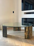 Vintage Design Salontafel   Cipollino Ondulata Marmer, Travertin marmer japandi vintage, 100 tot 150 cm, Rond, Zo goed als nieuw