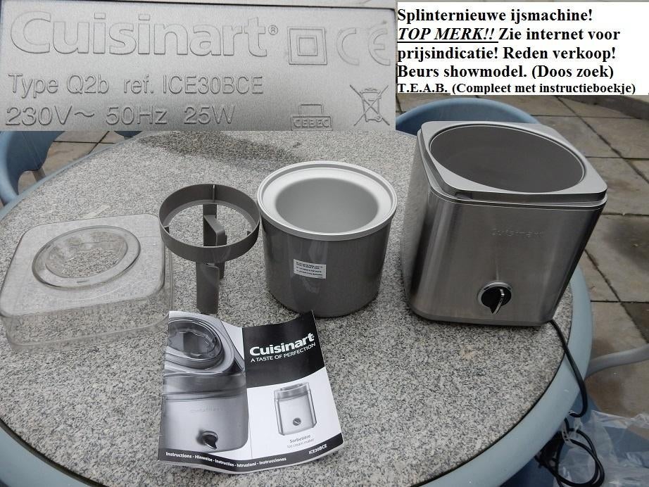 Nieuw.Ijsmachine.Schepijsmachine.TopMerk:Guisinart.Elektrisc, Ophalen of Verzenden, Nieuw