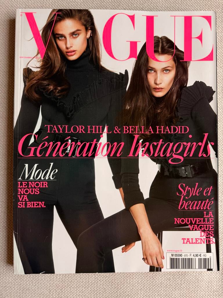 Vintage Vogue september 2016 Bella Hadid Taylor Hill, Ophalen of Verzenden, Gelezen, Glossy