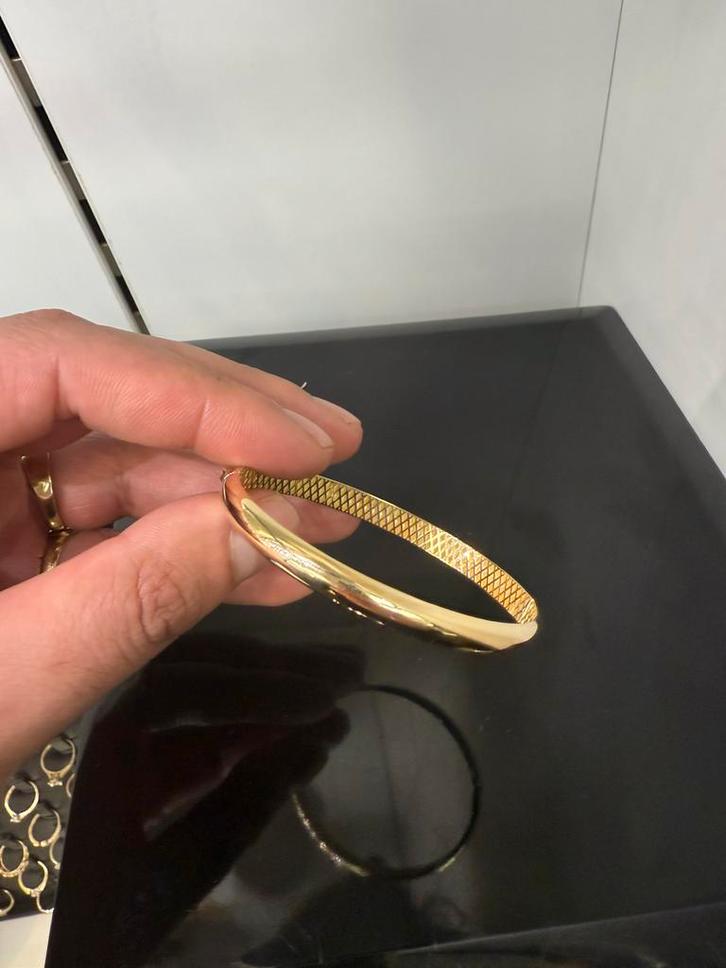 Prachtige 14 karaats gouden slaven armband, Sieraden, Tassen en Uiterlijk, Armbanden, Nieuw, Goud, Ophalen of Verzenden