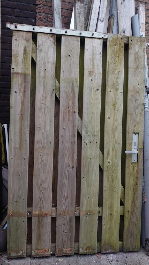 Poort deur schutting deur tuindeur ca 180 x 107 incl beslag, Ophalen, Hout, Minder dan 3 meter, 1 tot 2 meter