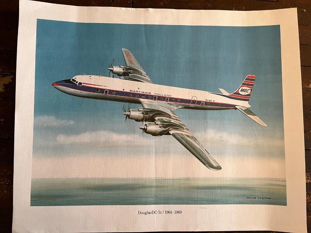 Gouaches Van Martinair Door Thijs Postma, Ophalen of Verzenden, Zo goed als nieuw, Kaart, Foto of Prent