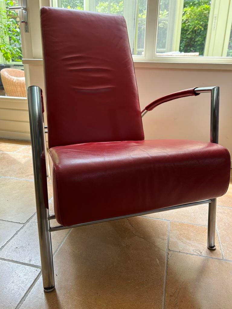 HARVINK DE CLUB FAUTEUIL rood leer, Ophalen, Gebruikt, 50 tot 75 cm, Leer