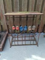 Klompenrek laarzenrek 6 paar ijzer roest decoratie, Huis en Inrichting, Woonaccessoires | Overige, Ophalen