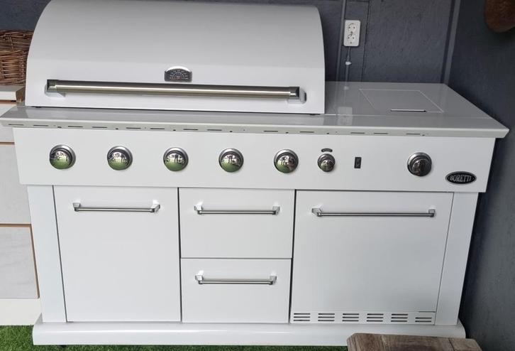 Boretti Luciano Bianco Buitenkeuken met Koelkast, Tuin en Terras, Buitenkeukens, Nieuw, Gas, Vrijstaand, Ophalen of Verzenden