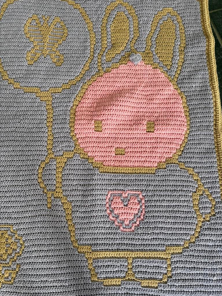 Nijntje Gehaakte deken of wandkleed met 80x115 cm, 100 tot 150 cm, Nieuw, Crème, Rechthoekig