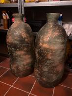 Set van 2 Groene Vazen met Gouden Vleugje - Uniek Design, Ophalen of Verzenden