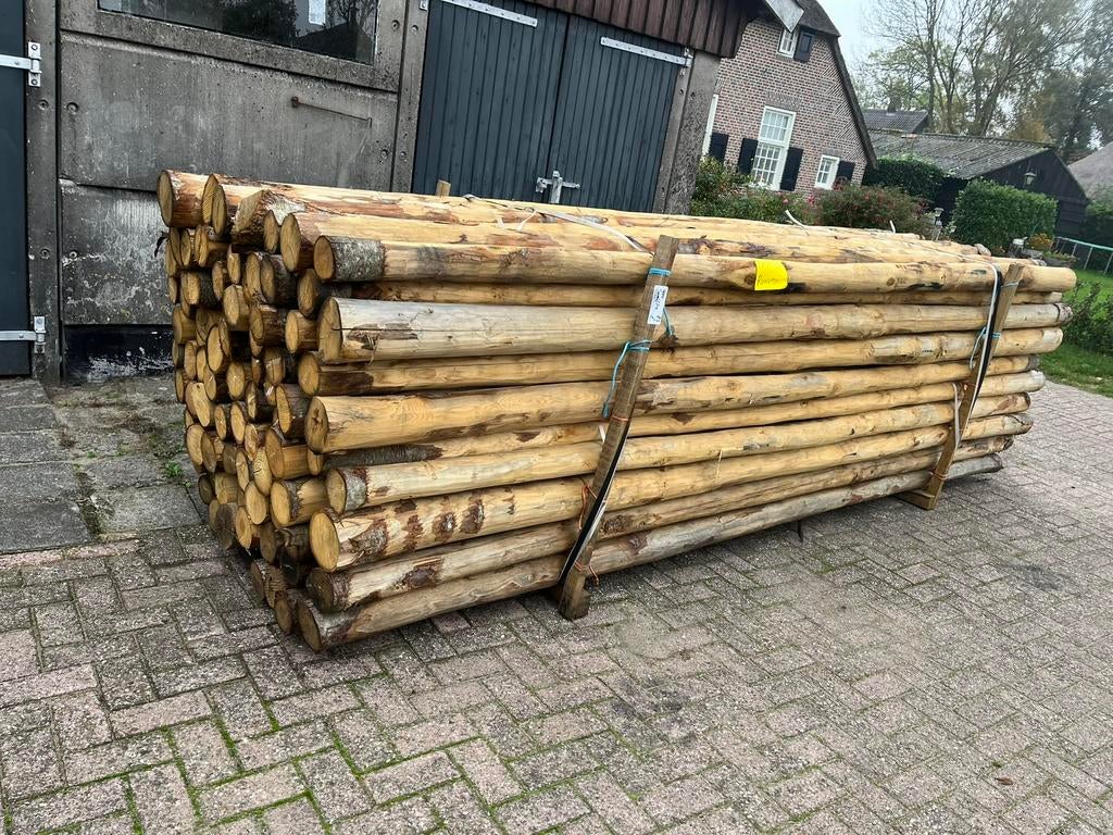 Zonnedoekpaal schaduwdoekpaal Kastanjehout lange paal, Ophalen of Verzenden, Nieuw, Palen