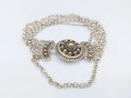 Zilveren armband, jasseron schakel, Zeeuwse knop, 21 cm
