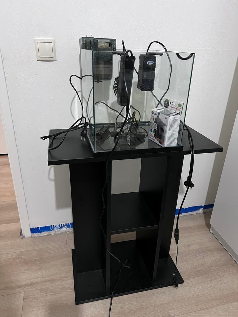Nano aquarium met toebehoren, Ophalen, Inclusief toebehoren, Gebruikt, Leeg aquarium
