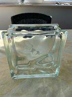 Puntgave glazen antieke accubak. Jaren 50 design, Ophalen of Verzenden