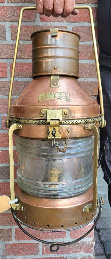 Ankerlicht op olie – hoogte 48cm, Ophalen of Verzenden, Gebruikt, Motorboot of Zeilboot, Gebruiksvoorwerp