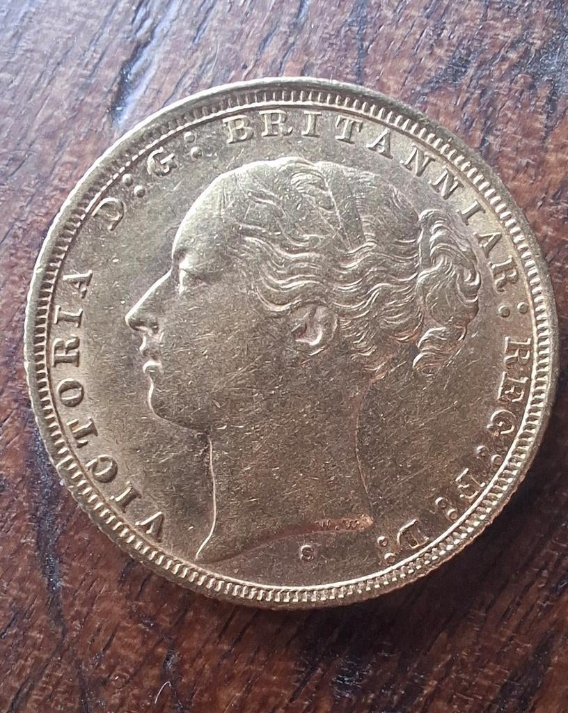 Victoria Gouden Sovereign 1885 - Jonge Kop, Ophalen of Verzenden, Overige landen, Losse munt, Goud