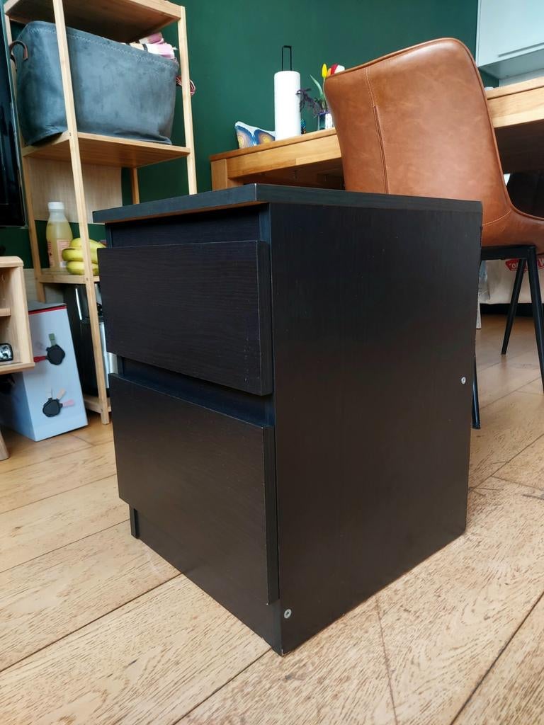 IKEA MALM Ladekast 2 lades, zwartbruin, 40x55 cm, Huis en Inrichting, Minder dan 50 cm, 1 of 2 laden, Ophalen of Verzenden, Zo goed als nieuw