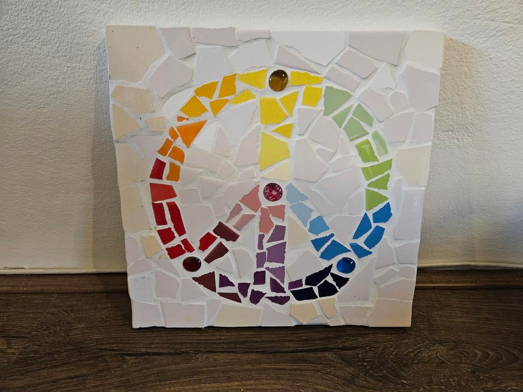 Vredesteken Mozaïek Kunstwerk - Handgemaakt, Ophalen of Verzenden, Zo goed als nieuw