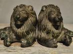 Set antieke bronzen Leeuwen, Ophalen of Verzenden, Brons