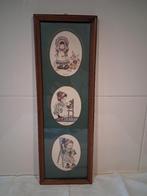 Vintage wanddecoratie Sarah Kay 3 prentjes in lijstje, Ophalen of Verzenden, Zo goed als nieuw