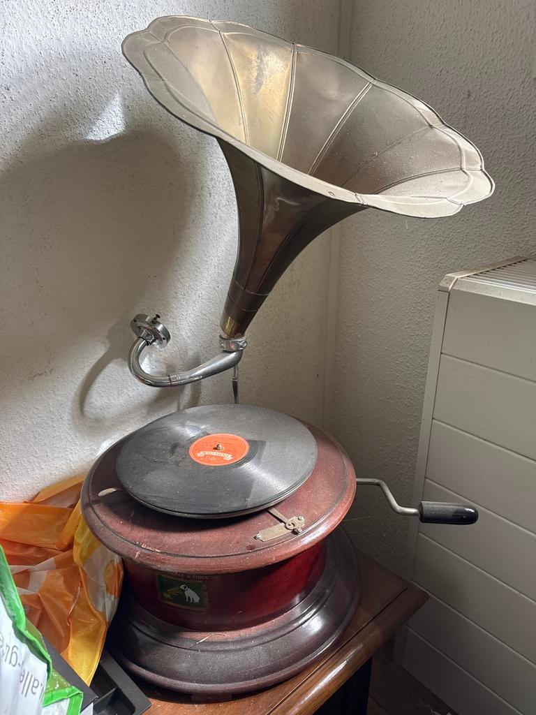 Antieke Grammofoon 'His Master's Voice' - Decoratief, Ophalen, Niet werkend, Platenspeler, Overige merken