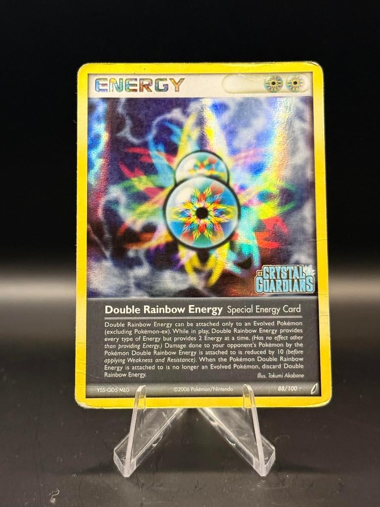 Double rainbow energy Stamped	88/100	Engels	PO | Pokemon, Ophalen of Verzenden, Gebruikt, Losse kaart, Foil