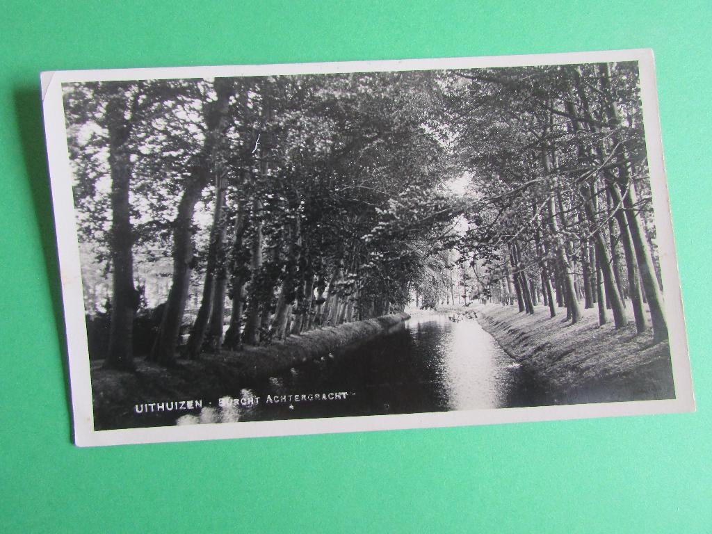Uithuizen - Burcht Achtergracht Bromografia Fotokaart 1933, Verzamelen, Ansichtkaarten | Nederland, Ophalen of Verzenden, 1920 tot 1940