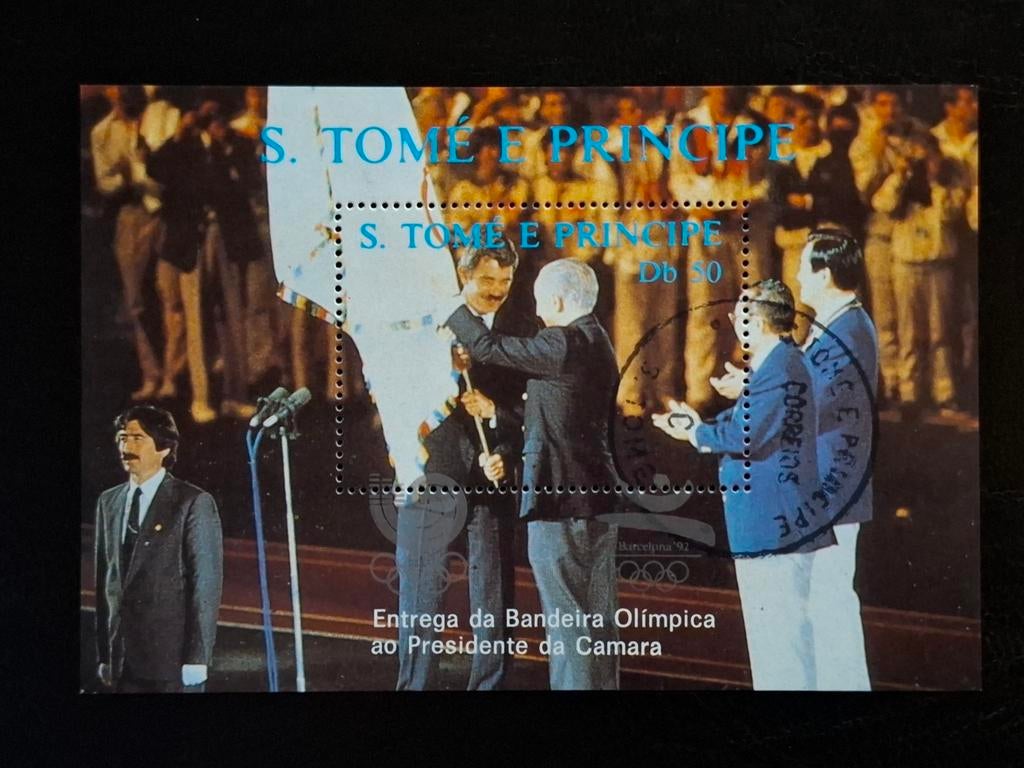 Sao Tome e Principe 1988 Olympische spelen, Postzegels en Munten, Ophalen of Verzenden, Overige landen, Gestempeld
