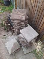 Vierkante terrastegels roodkleurig gratis, Tuin en Terras, Tegels en Klinkers, Ophalen, Gebruikt, Beton, Terrastegels