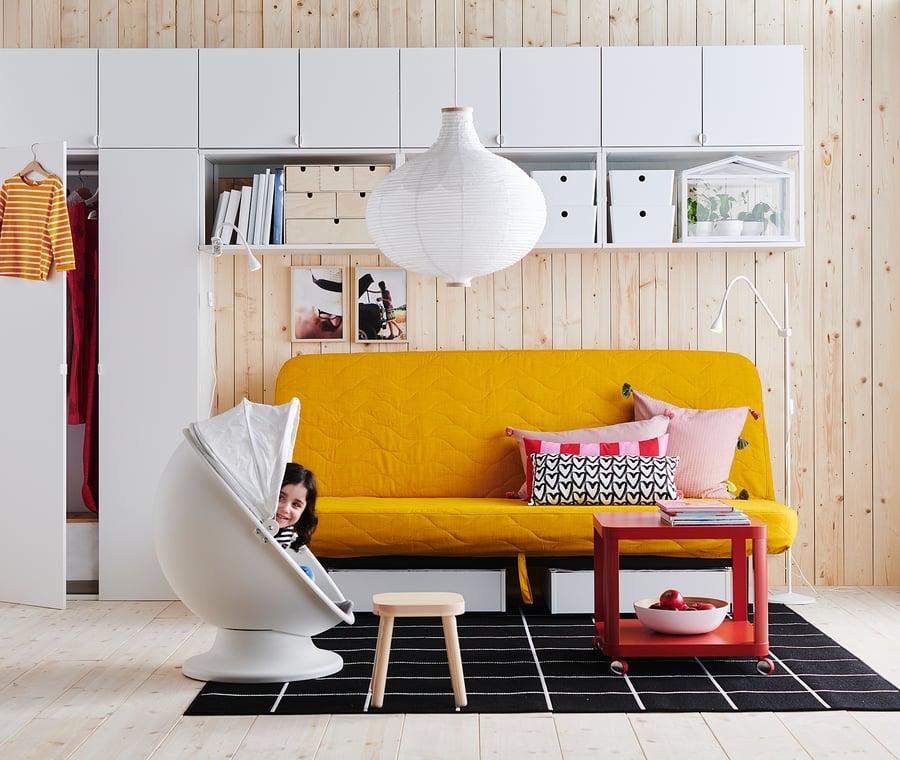 IKEA RISBYN / HAVSDJUP Hanglamp, wit, bol 57 cm, Huis en Inrichting, Lampen | Hanglampen, Ophalen of Verzenden, Zo goed als nieuw