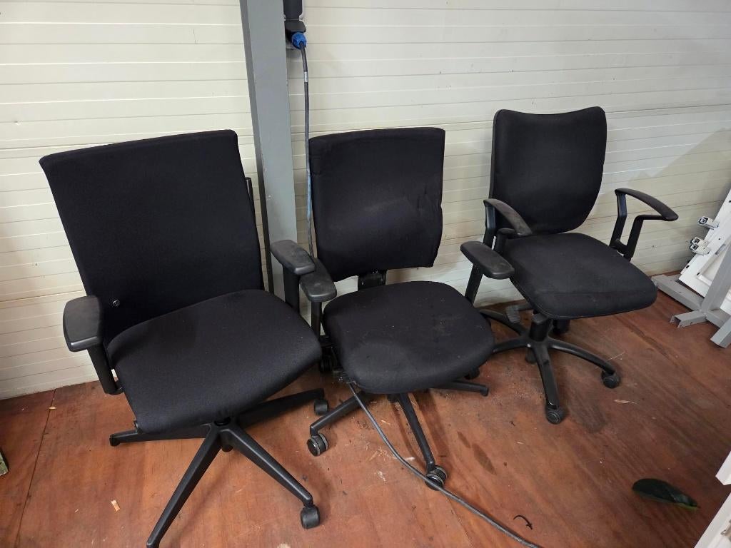 Partij bureaustoelen, Ophalen, Gebruikt, Zwart, Bureaustoel