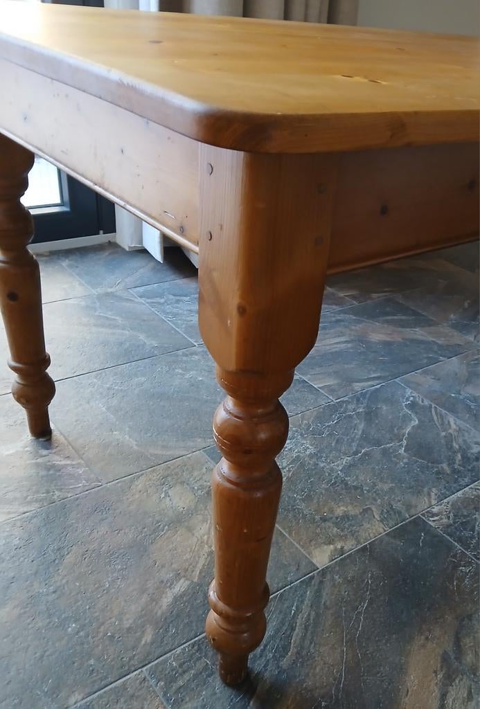 Grenen eettafel 90x180 cm - Robuust en sfeervol, Huis en Inrichting, Tafels | Eettafels, Ophalen, Gebruikt, 50 tot 100 cm, Vijf personen of meer
