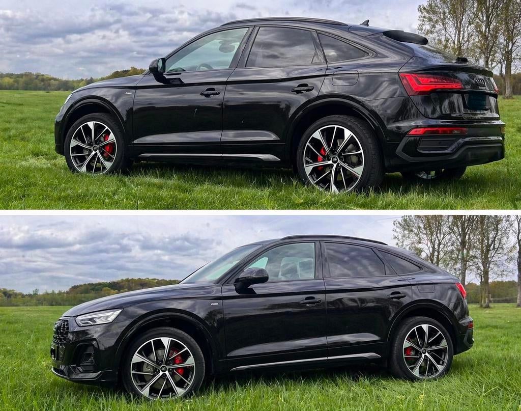 Audi Q5 Sportback TFSI e Quattro S-Edition 21” 360 Trekhaak, Auto's, Automaat, 4 cilinders, Leder en Stof, Zwart