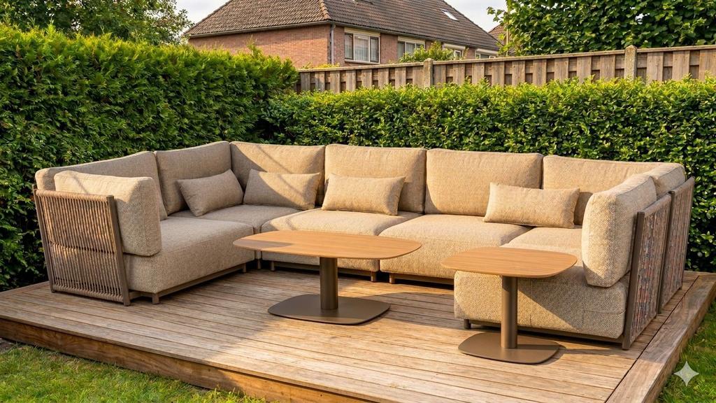 Grijze/beige tuinhoekbank van Garden Impressions, Ophalen of Verzenden, Nieuw