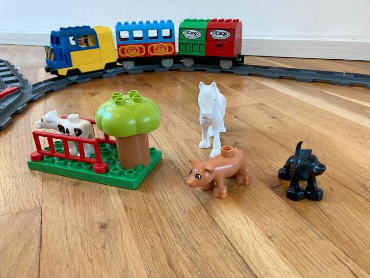 Grote Duplo Treinset Compleet met Dieren en Boom, Kinderen en Baby's, Speelgoed | Duplo en Lego, Gebruikt, Duplo, Complete set
