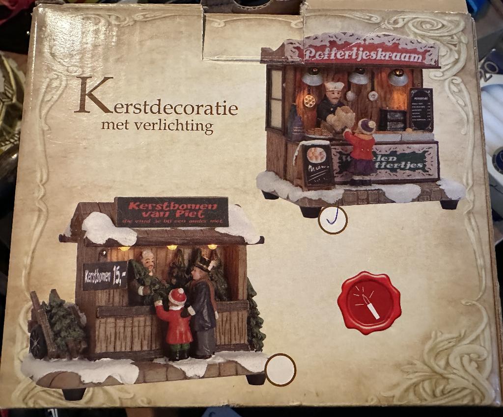 kerstdecoratie in de vorm van een poffertjeskraam in de doos, Diversen, Ophalen, Nieuw