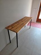 Tafel met zwarte metalen poten, Huis en Inrichting, Tafels | Eettafels, Gebruikt, Industrieel, Modern, 50 tot 100 cm, 150 tot 200 cm