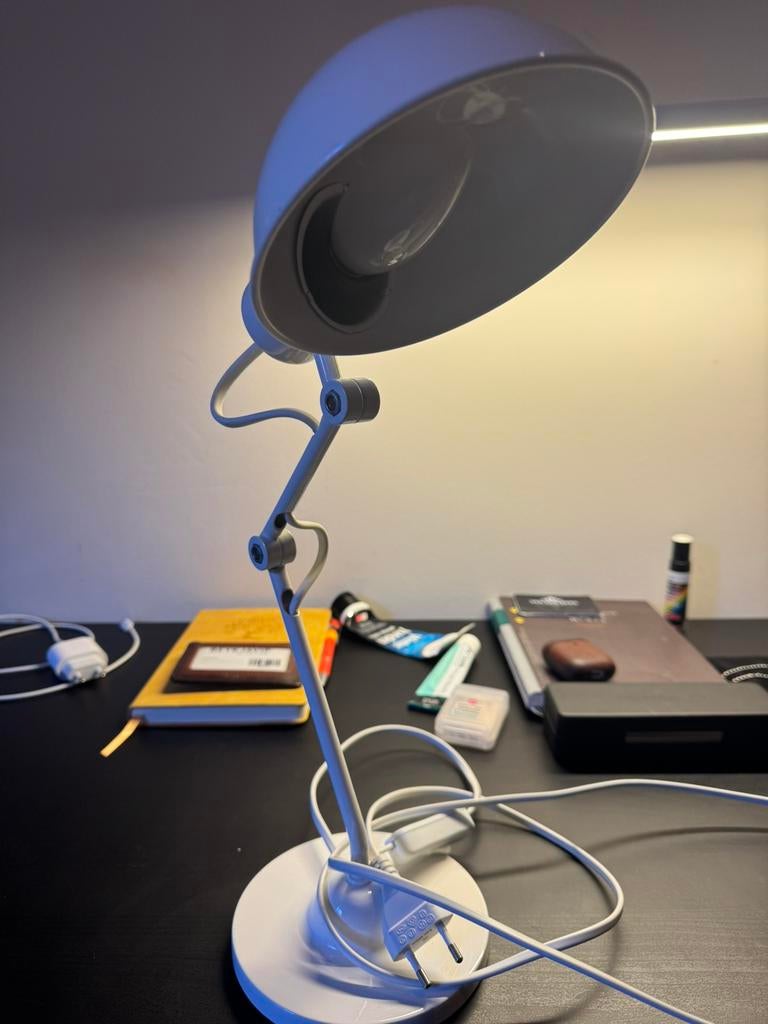 Wit bureaulampje, nachtlampje, Ophalen, Zo goed als nieuw, Minder dan 50 cm