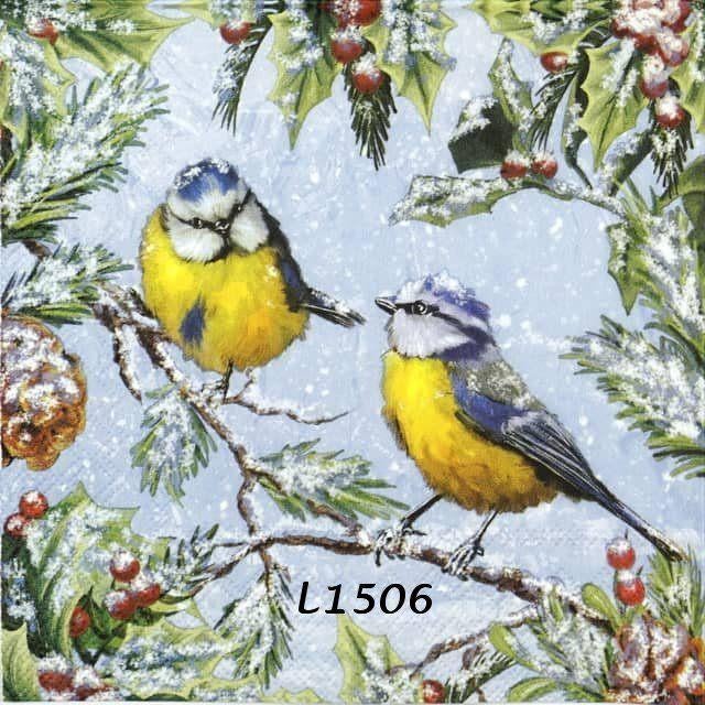 Servetten decoupage/bullet journal * koolmezen * L1506, Verzenden, Nieuw