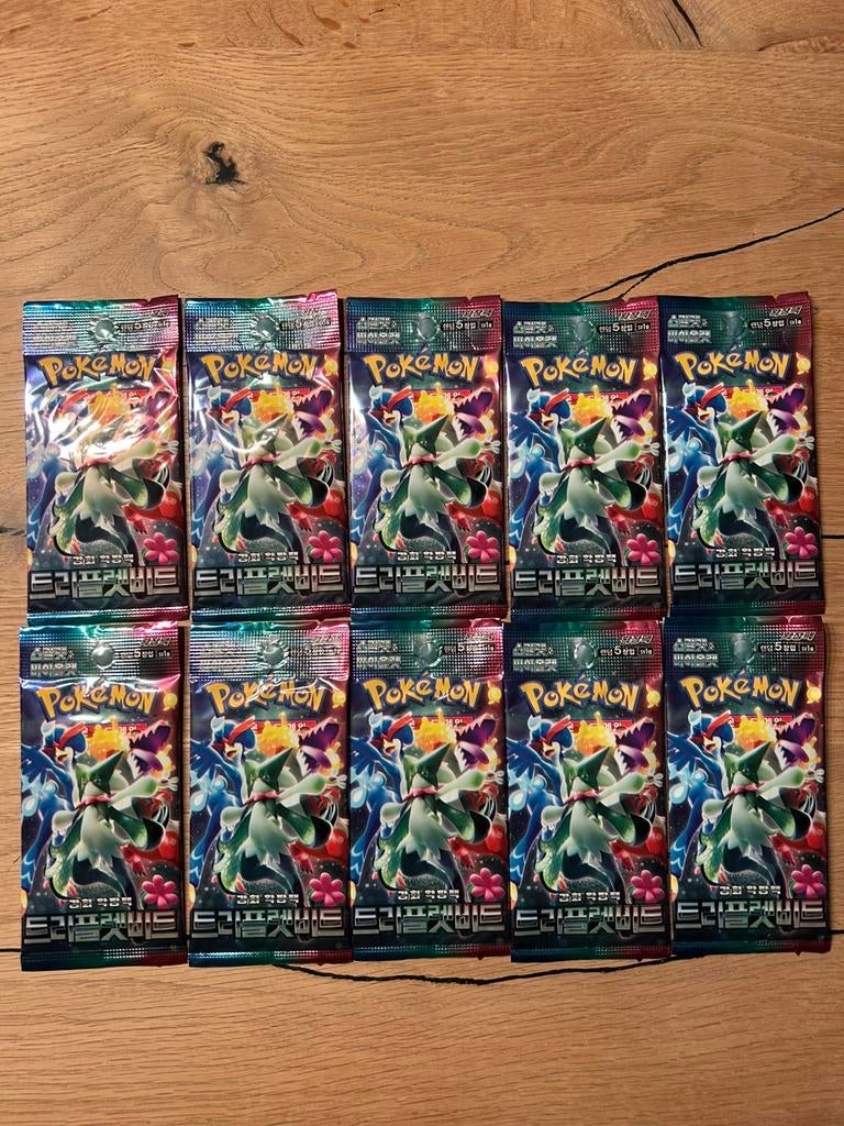 Pokemon 10x boosters Triplet beat Paldea Evolved Koreaans, Ophalen of Verzenden, Nieuw, Booster