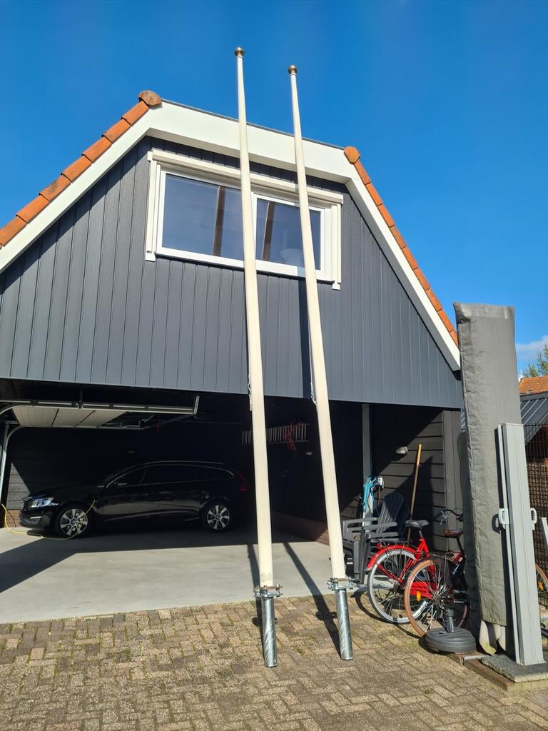 Te Koop, Polyester Vlaggenmast 600 cm 6 Meter, Ophalen, Gebruikt