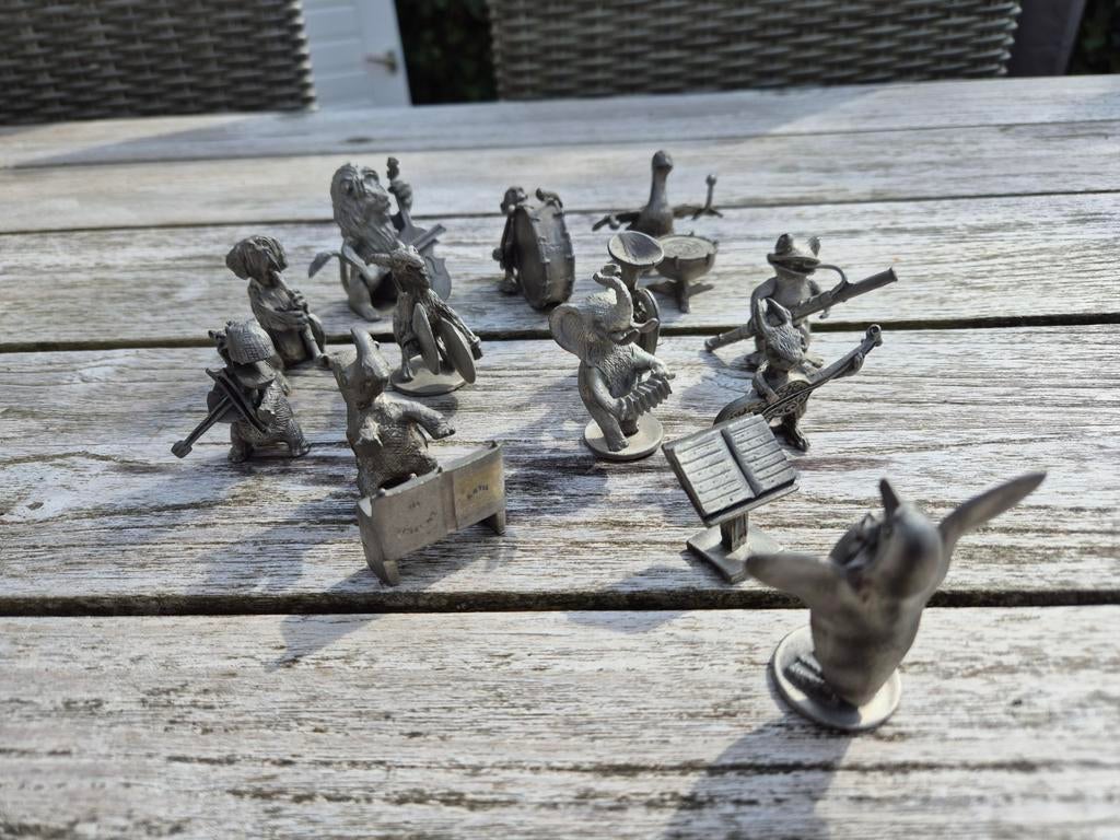 Tinnen muziek beeldjes, Ophalen of Verzenden