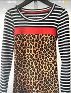 Zgan Marc Cain top met dierenprint en strepen, mt XS, Kleding | Dames, Zwart, Ophalen of Verzenden, Zo goed als nieuw, Lange mouw